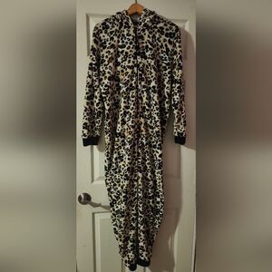 Leopard Print Hooded Onesie